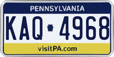 PA license plate KAQ4968
