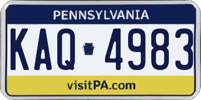 PA license plate KAQ4983