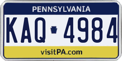 PA license plate KAQ4984