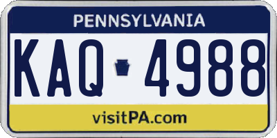 PA license plate KAQ4988