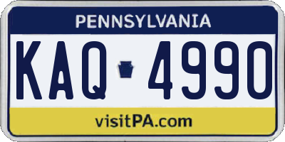 PA license plate KAQ4990