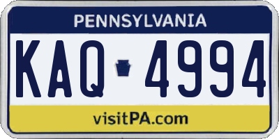 PA license plate KAQ4994