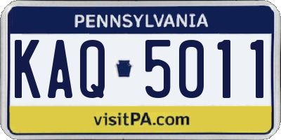 PA license plate KAQ5011