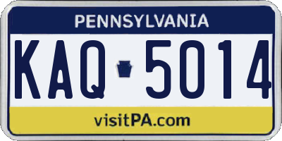 PA license plate KAQ5014