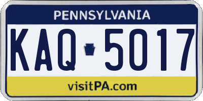 PA license plate KAQ5017