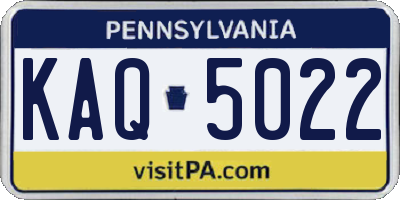 PA license plate KAQ5022