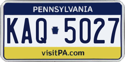 PA license plate KAQ5027