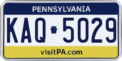 PA license plate KAQ5029