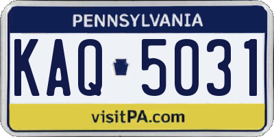 PA license plate KAQ5031