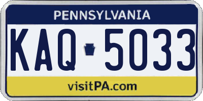 PA license plate KAQ5033