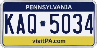 PA license plate KAQ5034
