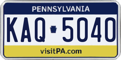PA license plate KAQ5040
