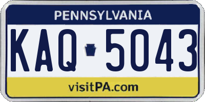PA license plate KAQ5043
