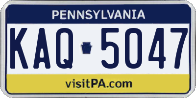 PA license plate KAQ5047