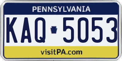 PA license plate KAQ5053