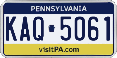 PA license plate KAQ5061