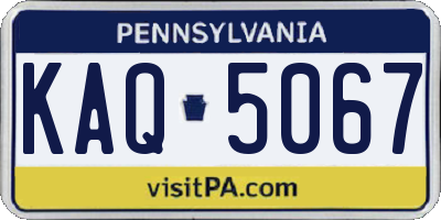 PA license plate KAQ5067