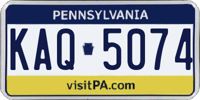 PA license plate KAQ5074
