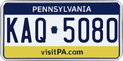 PA license plate KAQ5080
