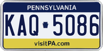 PA license plate KAQ5086