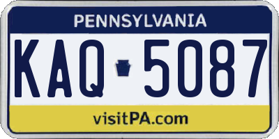 PA license plate KAQ5087