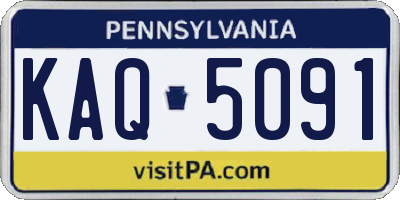 PA license plate KAQ5091