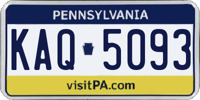 PA license plate KAQ5093