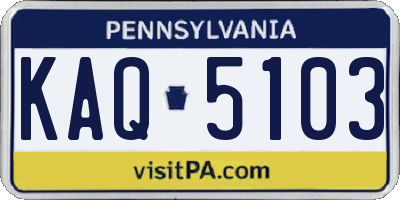 PA license plate KAQ5103