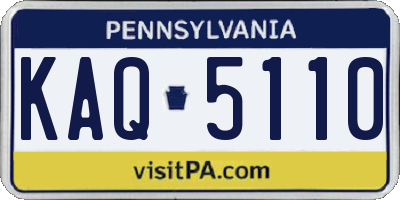 PA license plate KAQ5110