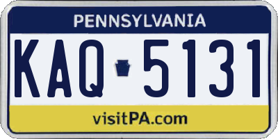 PA license plate KAQ5131