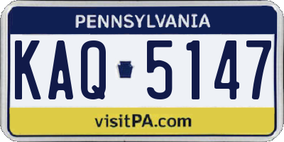 PA license plate KAQ5147