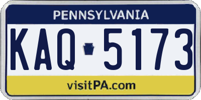 PA license plate KAQ5173