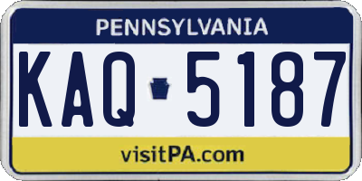 PA license plate KAQ5187