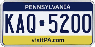 PA license plate KAQ5200