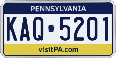 PA license plate KAQ5201