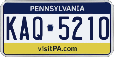 PA license plate KAQ5210