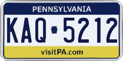 PA license plate KAQ5212