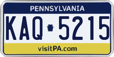 PA license plate KAQ5215