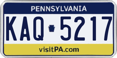 PA license plate KAQ5217