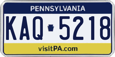 PA license plate KAQ5218