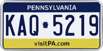 PA license plate KAQ5219