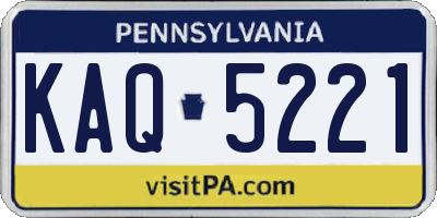 PA license plate KAQ5221