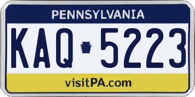 PA license plate KAQ5223