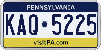 PA license plate KAQ5225