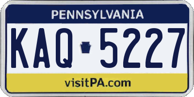 PA license plate KAQ5227