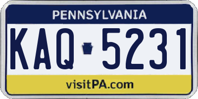 PA license plate KAQ5231
