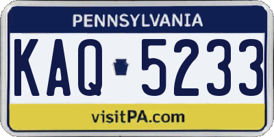 PA license plate KAQ5233