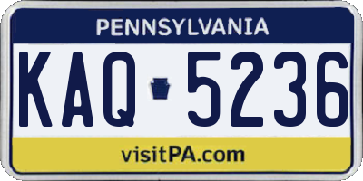 PA license plate KAQ5236