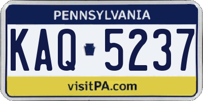 PA license plate KAQ5237