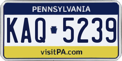 PA license plate KAQ5239